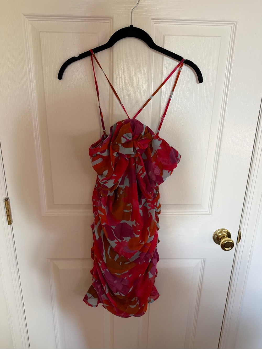 Petal & Pup Pink and Coral Floral Ruffled Dress